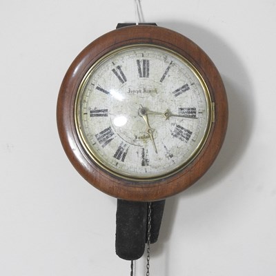Lot 37 - A 19th century postman's alarm clock, with a...