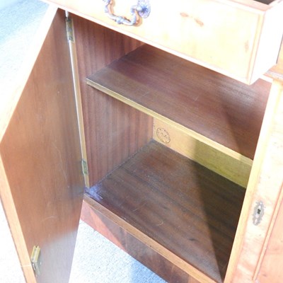 Lot 805 - A reproduction yew wood bookcase, on a plinth...