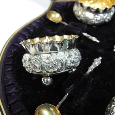 Lot 210 - A set of four Victorian silver open salts,...