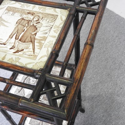 Lot 555 - A 19th century Aesthetic Movement bamboo three...