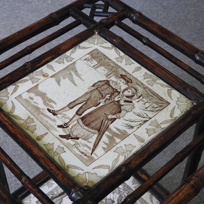 Lot 555 - A 19th century Aesthetic Movement bamboo three...