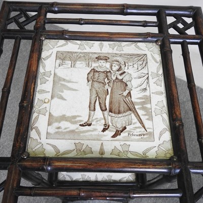 Lot 555 - A 19th century Aesthetic Movement bamboo three...