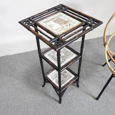 Lot 555 - A 19th century Aesthetic Movement bamboo three...