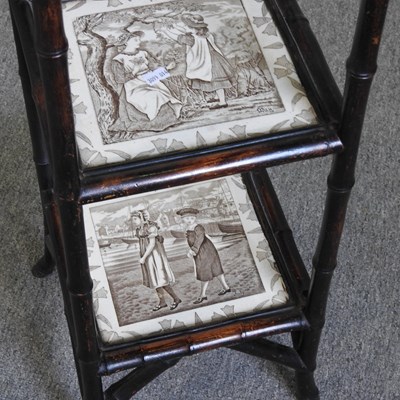 Lot 555 - A 19th century Aesthetic Movement bamboo three...