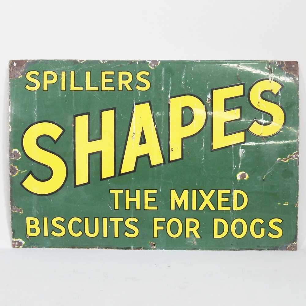 Lot 52 - An old enamel advertising sign, Spillers...