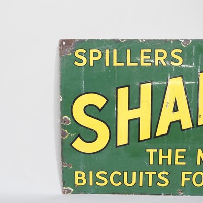 Lot 52 - An old enamel advertising sign, Spillers...