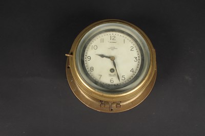 Lot 345 - A brass WWII ship's zig-zag clock, by Mercer...