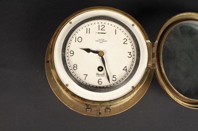 Lot 345 - A brass WWII ship's zig-zag clock, by Mercer...
