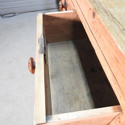Lot 88 - An antique stripped pine chest of drawers, on...
