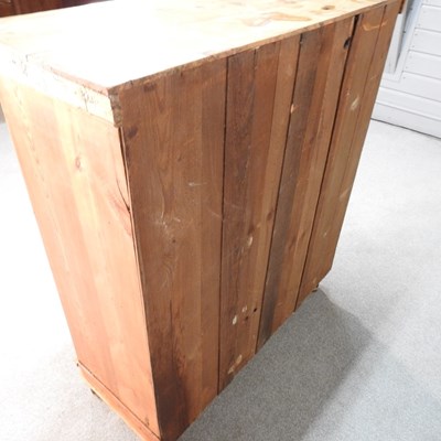 Lot 88 - An antique stripped pine chest of drawers, on...