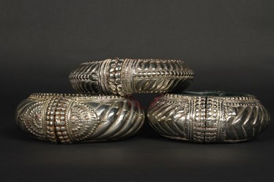 Lot 64 - Five Berber white metal wedding bangles
