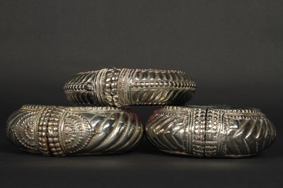 Lot 64 - Five Berber white metal wedding bangles