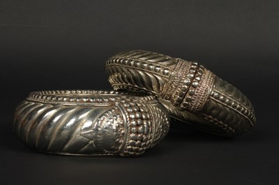 Lot 64 - Five Berber white metal wedding bangles