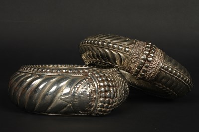 Lot 64 - Five Berber white metal wedding bangles