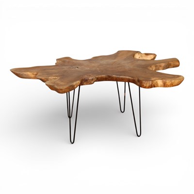 Lot 602 - An Eastern teak coffee table, having a live...