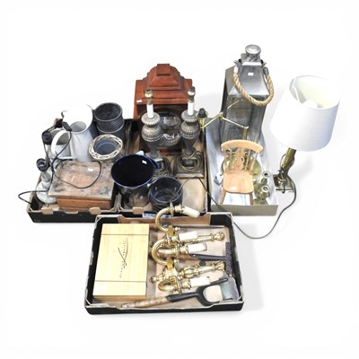 Lot 681 - A hanging lantern, together with a collection...