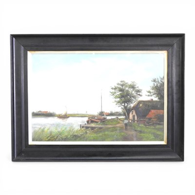 Lot 541 - English school, early 20th century, river...