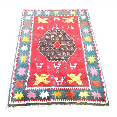 Lot 361 - A Persian qashgai rug, decorated with birds...