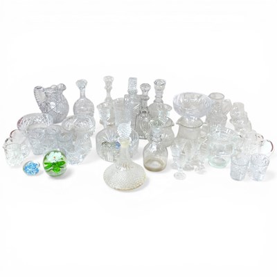 Lot 433 - A collection of glass decanters and stoppers,...