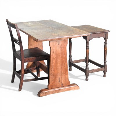 Lot 627 - An early 20th century pine refectory dining...