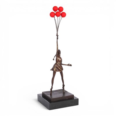 Lot 154 - After Banksy, modern, Ballon Girl, bronze, on...