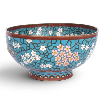 Lot 196 - A Chinese cloisonné bowl, decorated with...