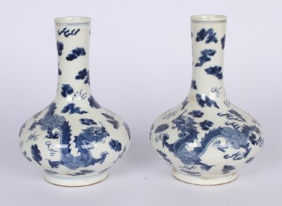 Lot 159 - A pair of Chinese blue and white porcelain vases