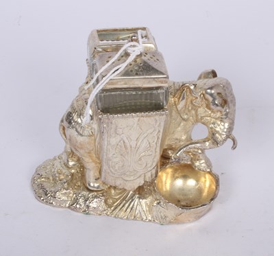 Lot 89 - A silver plated elephant table cruet