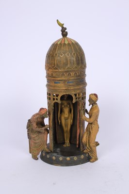 Lot 146 - A Vienna style painted bronze figure group of...