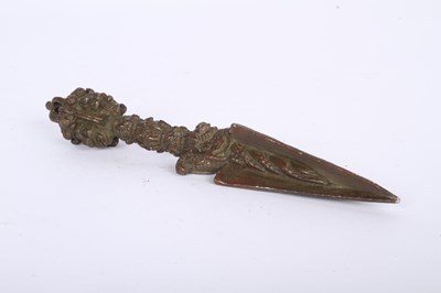 Lot 229 - A Tibetan bronze phurba