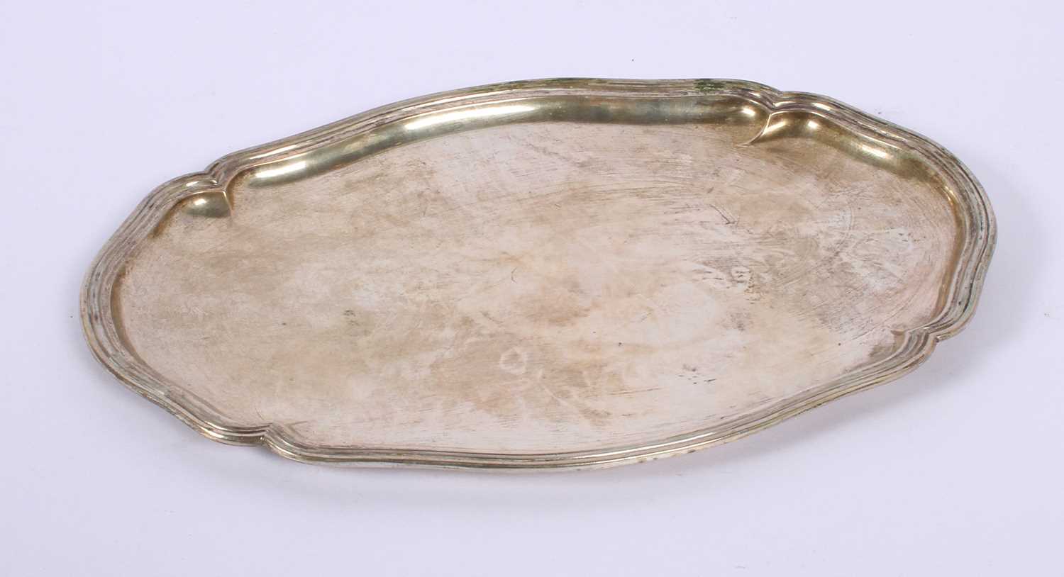 Lot 33 - A continental silver tray, of quatrefoil form,...