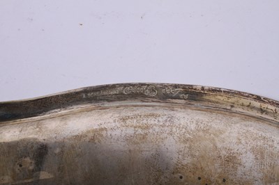 Lot 33 - A continental silver tray, of quatrefoil form,...