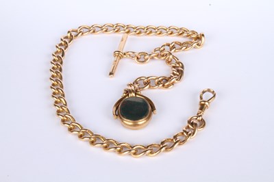 Lot 6 - A 15 carat yellow gold curb link chain with...