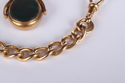 Lot 6 - A 15 carat yellow gold curb link chain with...