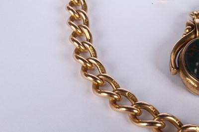 Lot 6 - A 15 carat yellow gold curb link chain with...