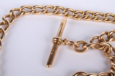 Lot 6 - A 15 carat yellow gold curb link chain with...