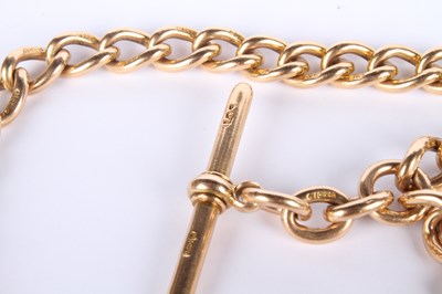 Lot 6 - A 15 carat yellow gold curb link chain with...
