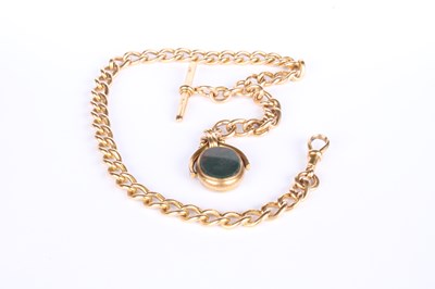Lot 6 - A 15 carat yellow gold curb link chain with...