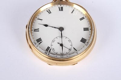 Lot 3 - An 18 carat yellow gold Swiss pocket watch,...