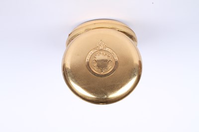 Lot 3 - An 18 carat yellow gold Swiss pocket watch,...