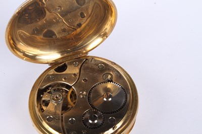 Lot 3 - An 18 carat yellow gold Swiss pocket watch,...