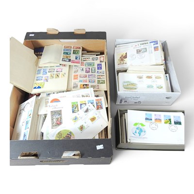 Lot 445 - A collection of stamps and first day covers,...