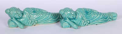 Lot 743 - A pair of figures of lying Buddhas, each 43cm...