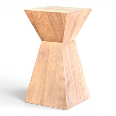 Lot 561 - A reclaimed elm plinth, of tapered shape