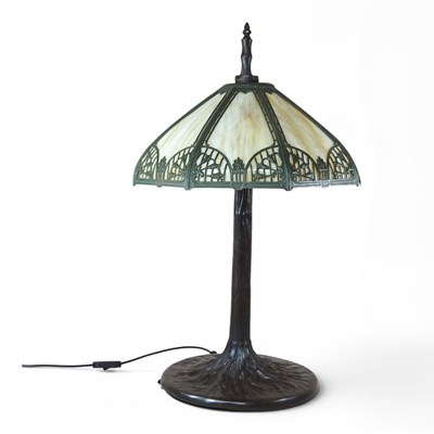 Lot 332 - A modern Tiffany style table lamp and shade,...