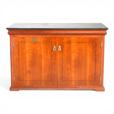 Lot 693 - A modern marble top private bar, fitted with a...