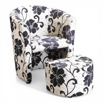 Lot 731 - A modern tub shaped armchair, upholstered in...