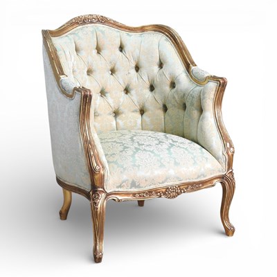 Lot 85 - A modern French style green upholstered...