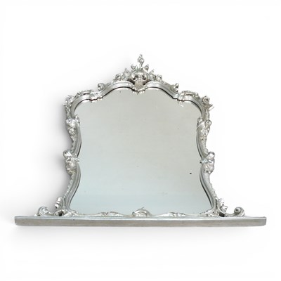 Lot 281 - A modern silvered console mirror, with an...