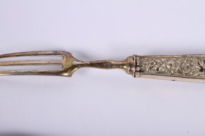 Lot 72 - A George V silver three piece knife, fork and...
